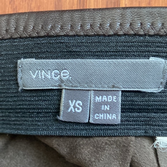 VINCE brown genuine leather skirt XS - Picture 4 of 6